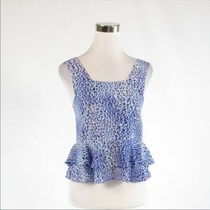 Blue Rebeca Taylor crop top blouse 0